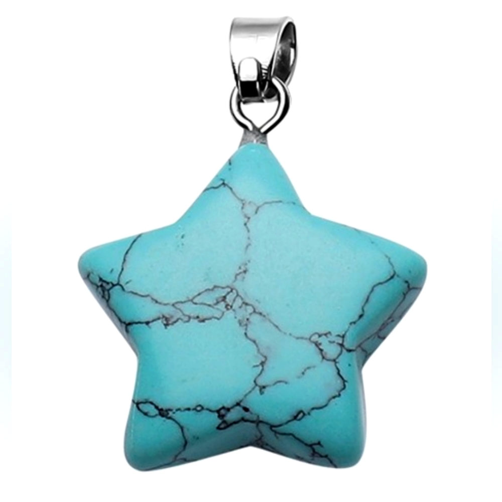 Blue Howlite Star shaped gemstone pendant. *See other star gemstones in listings